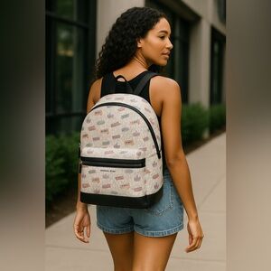 Michael Kors Cooper Optic White Logo Diner Backpack